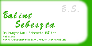 balint sebeszta business card