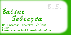 balint sebeszta business card